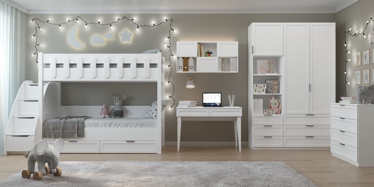 Столик туалетный Нордик ,белый / ткань велюр серый  